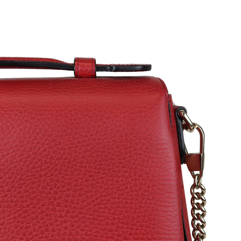 Interlocking G Top Handle Medium Dollar Calfskin Red GHW