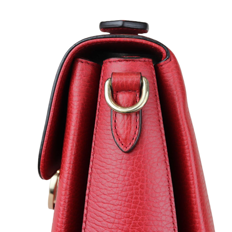 Interlocking G Top Handle Medium Dollar Calfskin Red GHW