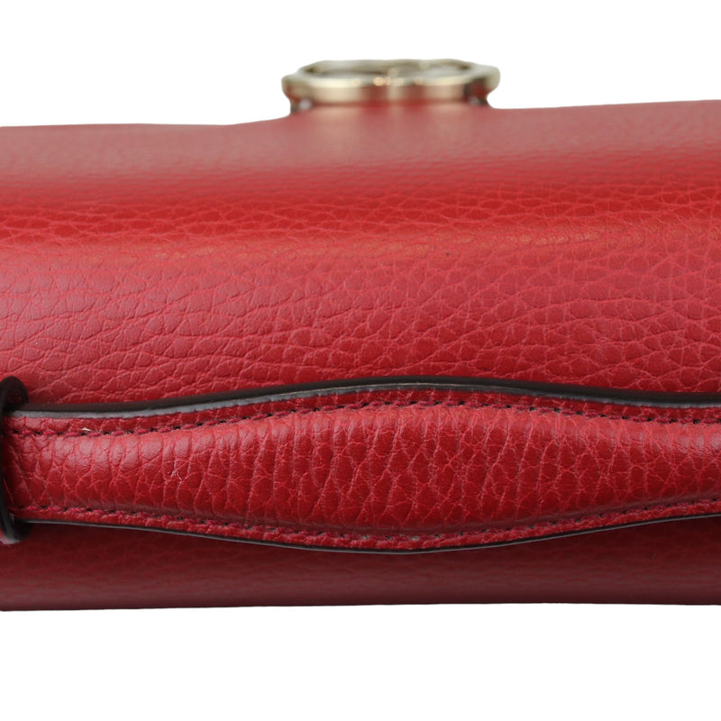 Interlocking G Top Handle Medium Dollar Calfskin Red GHW