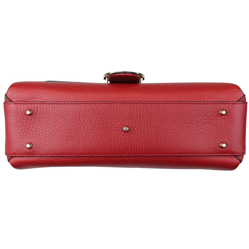 Interlocking G Top Handle Medium Dollar Calfskin Red GHW