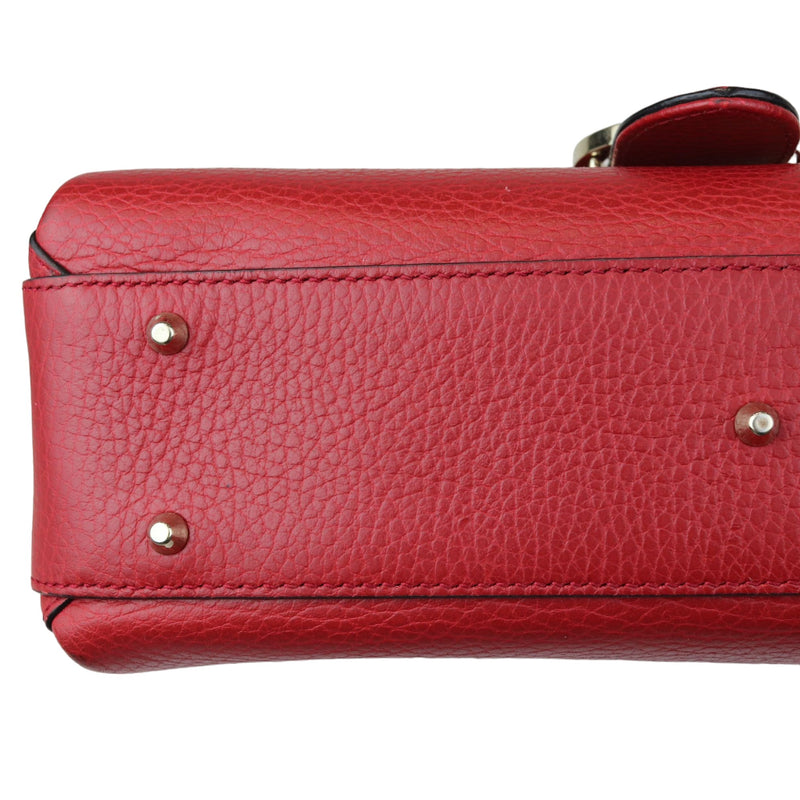 Interlocking G Top Handle Medium Dollar Calfskin Red GHW