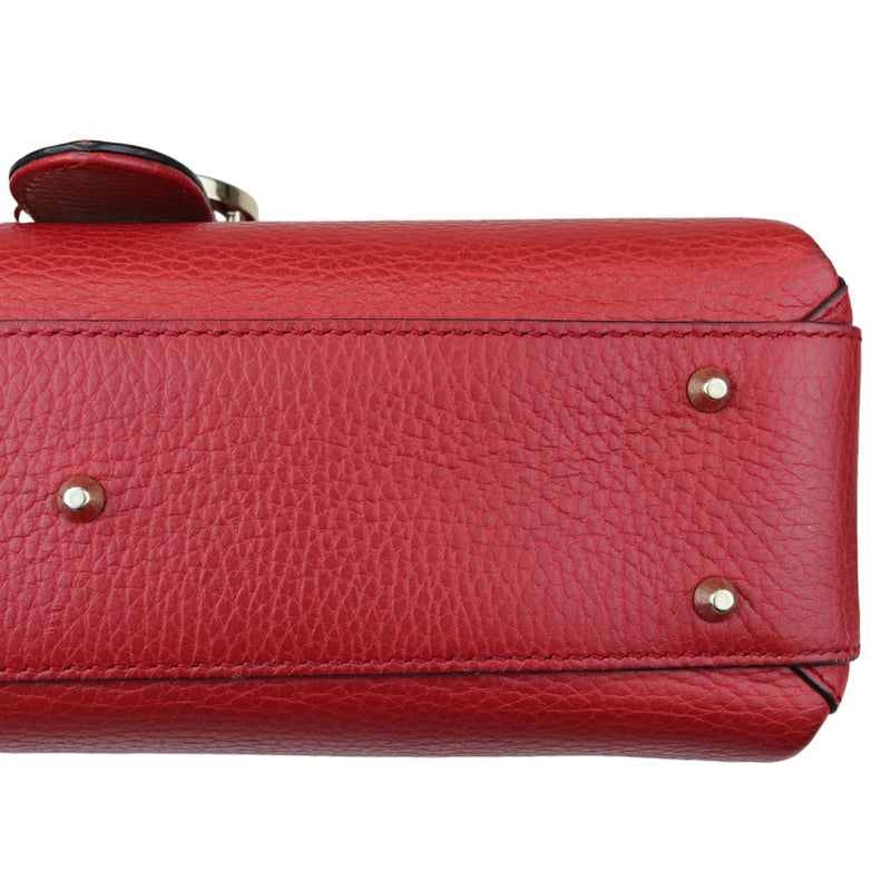 Interlocking G Top Handle Medium Dollar Calfskin Red GHW