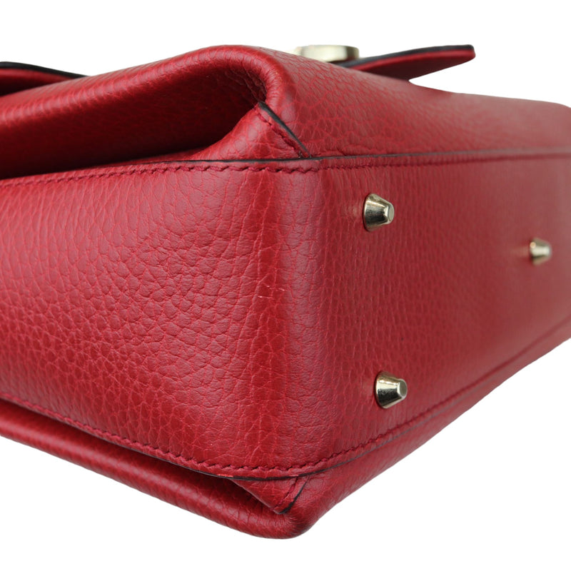 Interlocking G Top Handle Medium Dollar Calfskin Red GHW