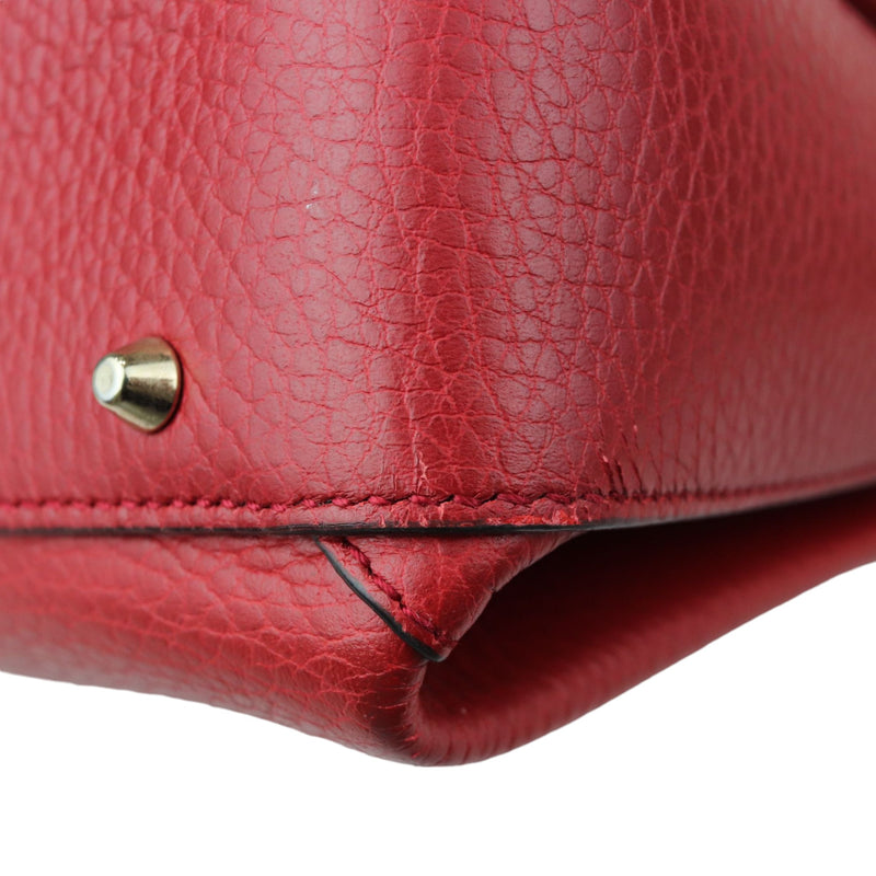 Interlocking G Top Handle Medium Dollar Calfskin Red GHW