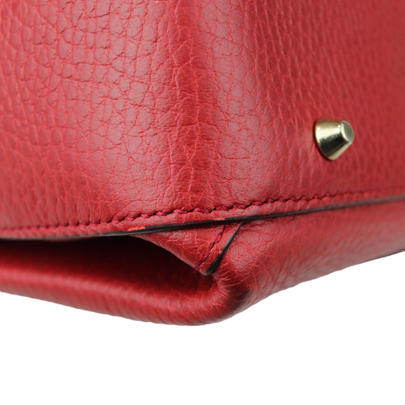 Interlocking G Top Handle Medium Dollar Calfskin Red GHW