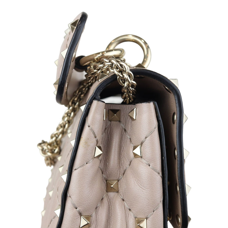 Rockstud Spike Shoulder Small Nappa Beige LGHW