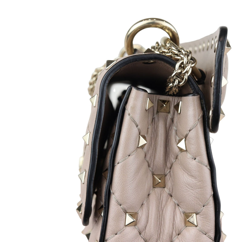 Rockstud Spike Shoulder Small Nappa Beige LGHW