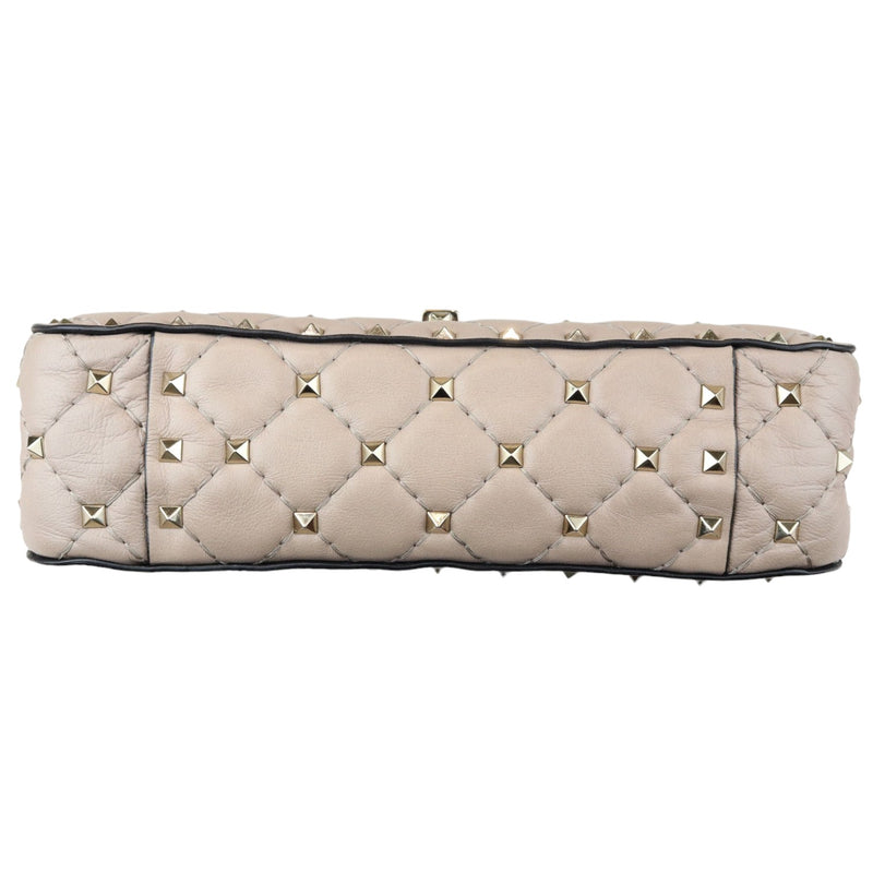 Rockstud Spike Shoulder Small Nappa Beige LGHW