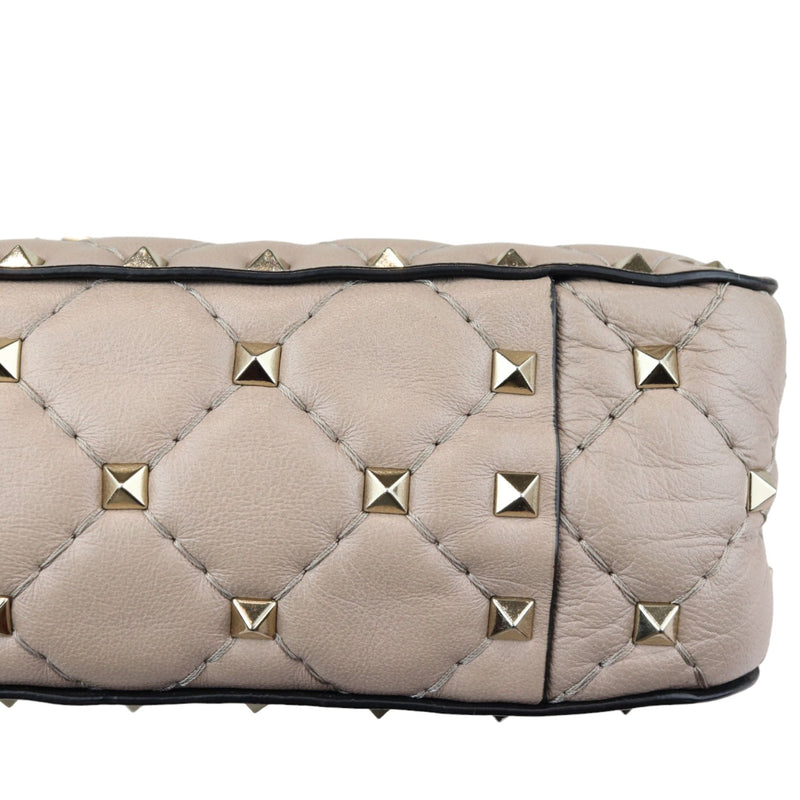 Rockstud Spike Shoulder Small Nappa Beige LGHW