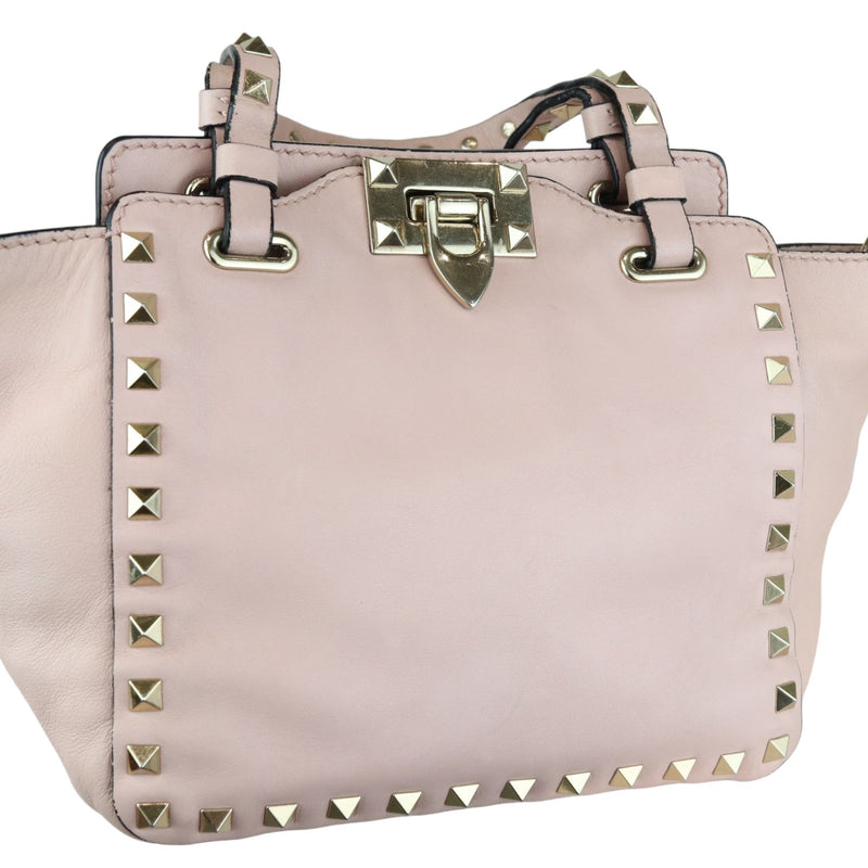 Rockstud Tote Small Vitello Beige Pink LGHW