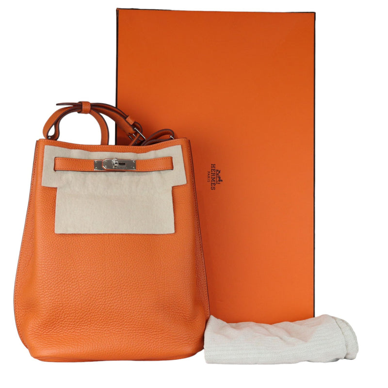 So Kelly 22 Togo Calfskin Orange SHW