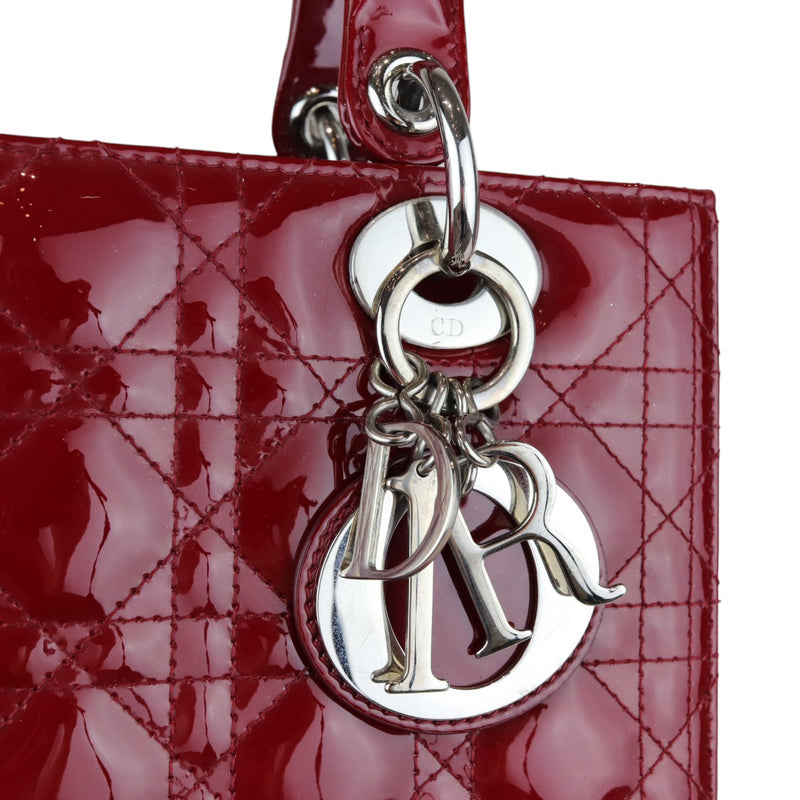 Lady Dior Medium Patent Cannage Red SHW