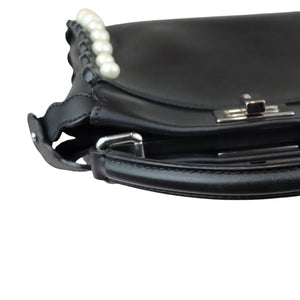 Peekaboo Iconic Satchel Mini Pearl Studded Black SHW