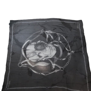 Skull Scarf Silk Black Ivory