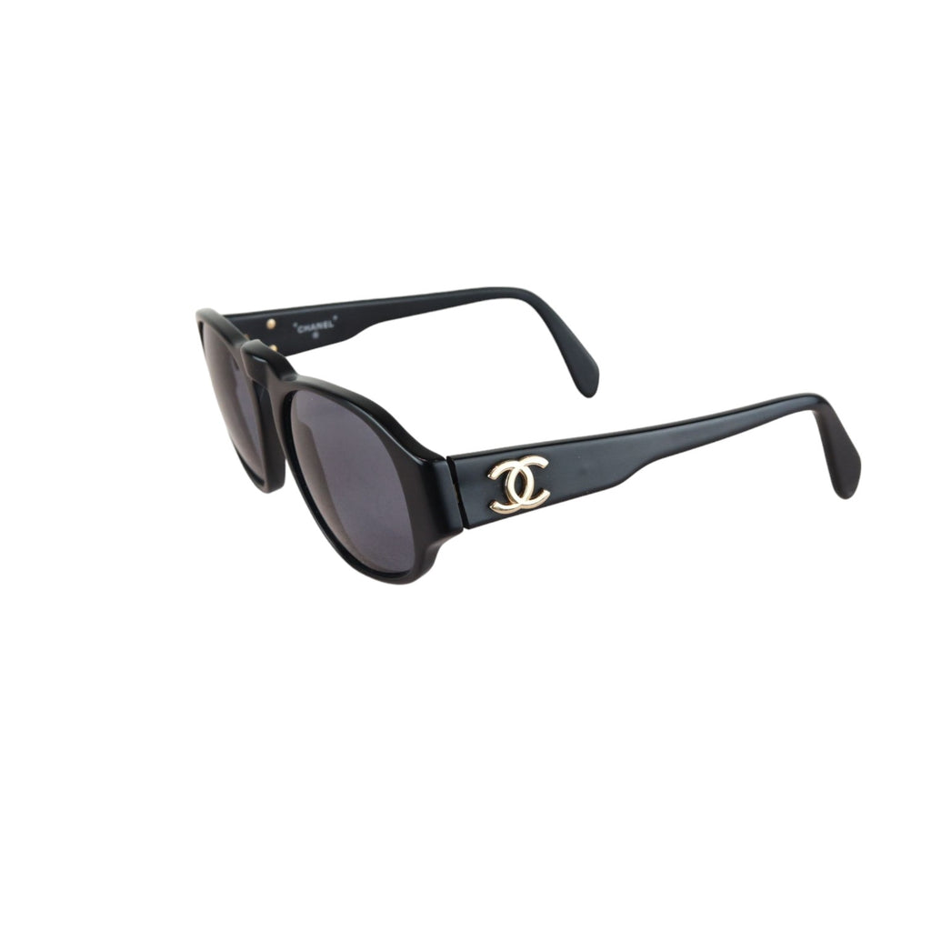 Vintage Gold CC Logo Sunglasses Black GHW