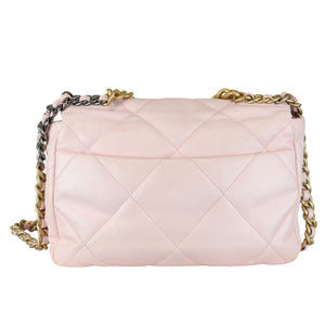 19 Flap Large Lambskin Quilted Light Pink MHW