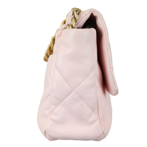 19 Flap Large Lambskin Quilted Light Pink MHW