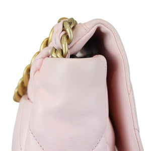 19 Flap Large Lambskin Quilted Light Pink MHW