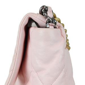 19 Flap Large Lambskin Quilted Light Pink MHW