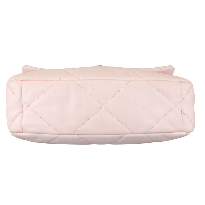 19 Flap Large Lambskin Quilted Light Pink MHW