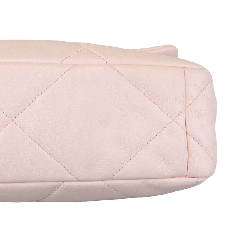 19 Flap Large Lambskin Quilted Light Pink MHW