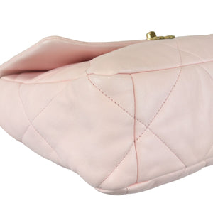 19 Flap Large Lambskin Quilted Light Pink MHW