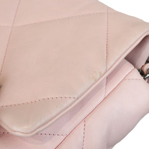 19 Flap Large Lambskin Quilted Light Pink MHW