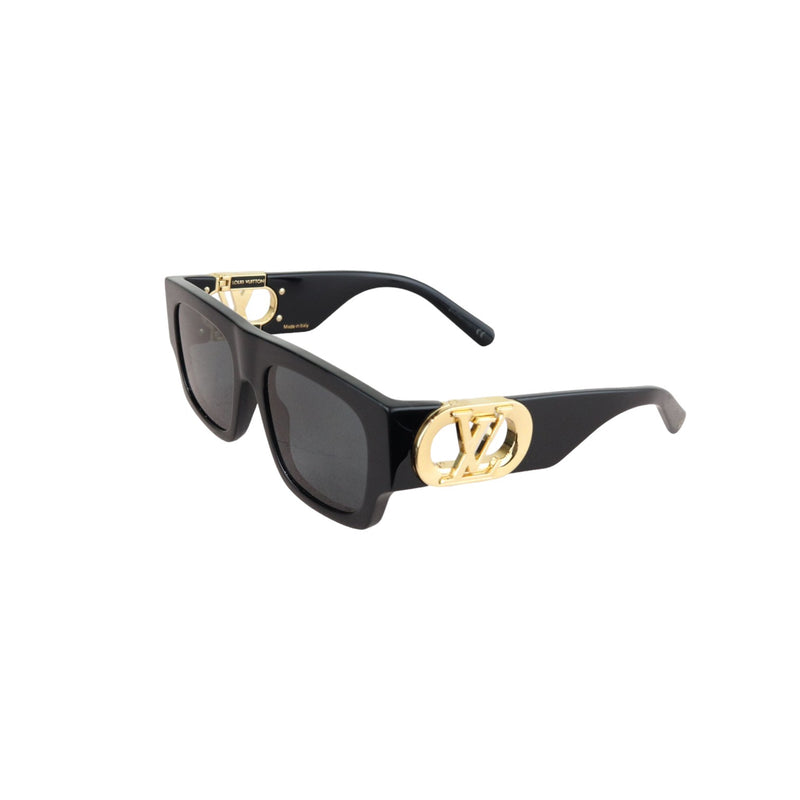 LV Link Square Sunglasses Acetate Black GHW