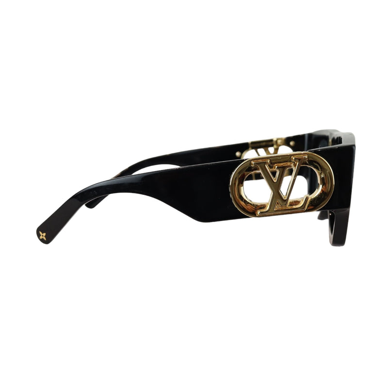 LV Link Square Sunglasses Acetate Black GHW