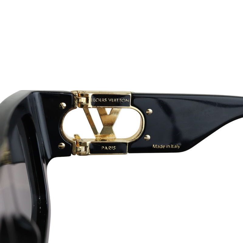 LV Link Square Sunglasses Acetate Black GHW