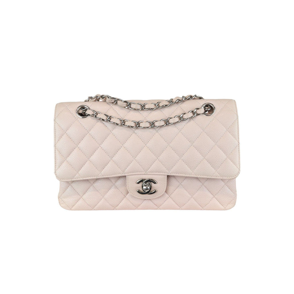 Double Flap Medium Caviar Quilted Light Pink SHW