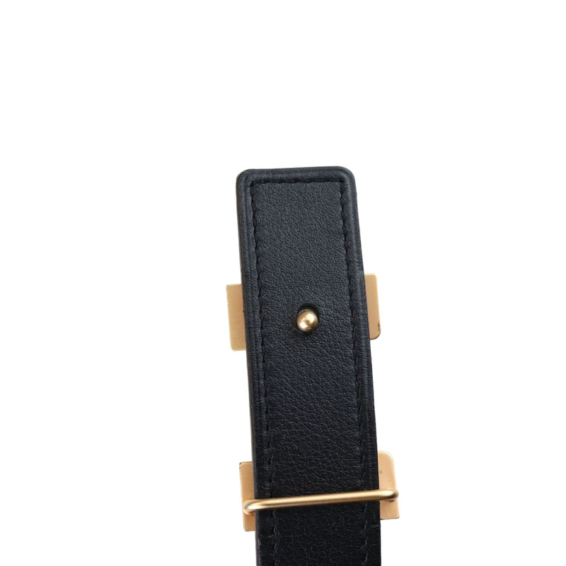 Constance Guilloche H Belt Mini Epsom Swift Black Gold Size 75 GHW