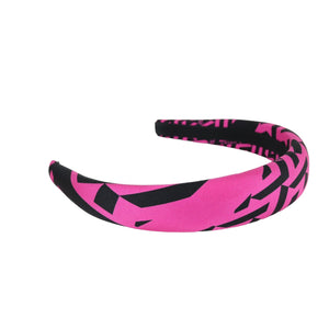 Headband Greca-logo print Pink Black