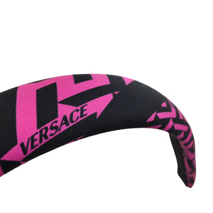 Headband Greca-logo print Pink Black