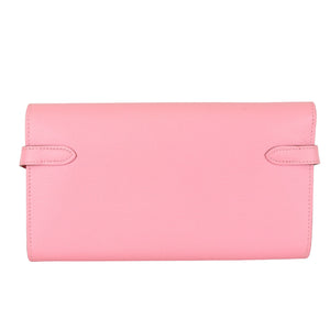 Kelly Long Wallet Epsom Calf Leather Rose Confetti Pink GHW