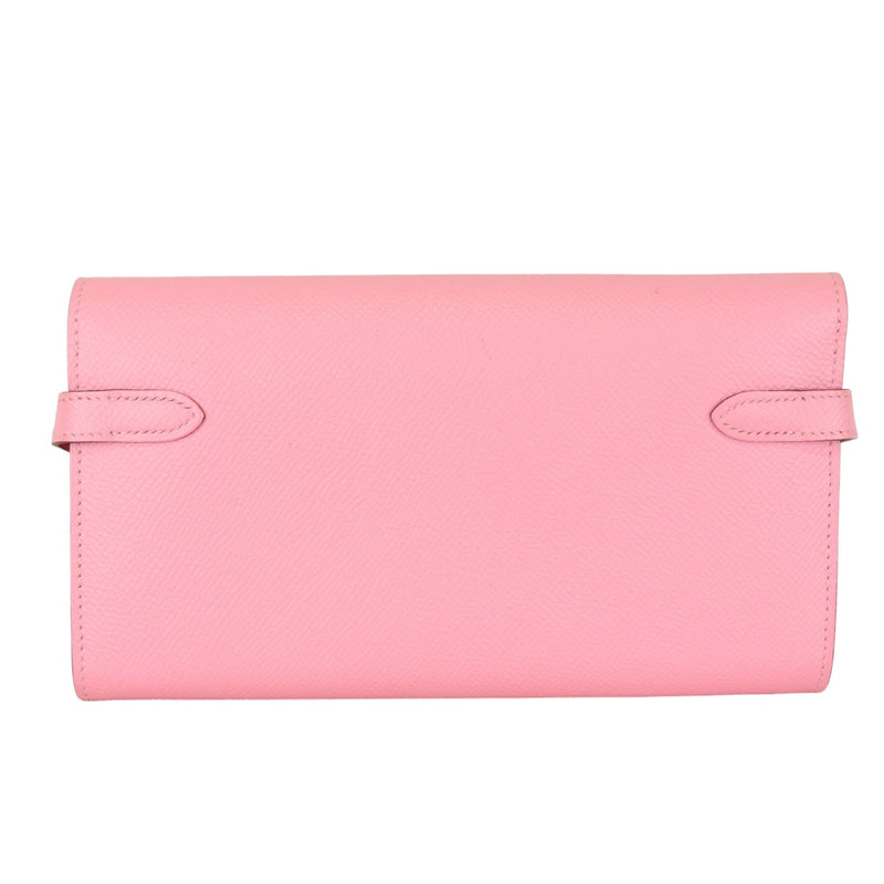 Kelly Long Wallet Epsom Calf Leather Rose Confetti Pink GHW