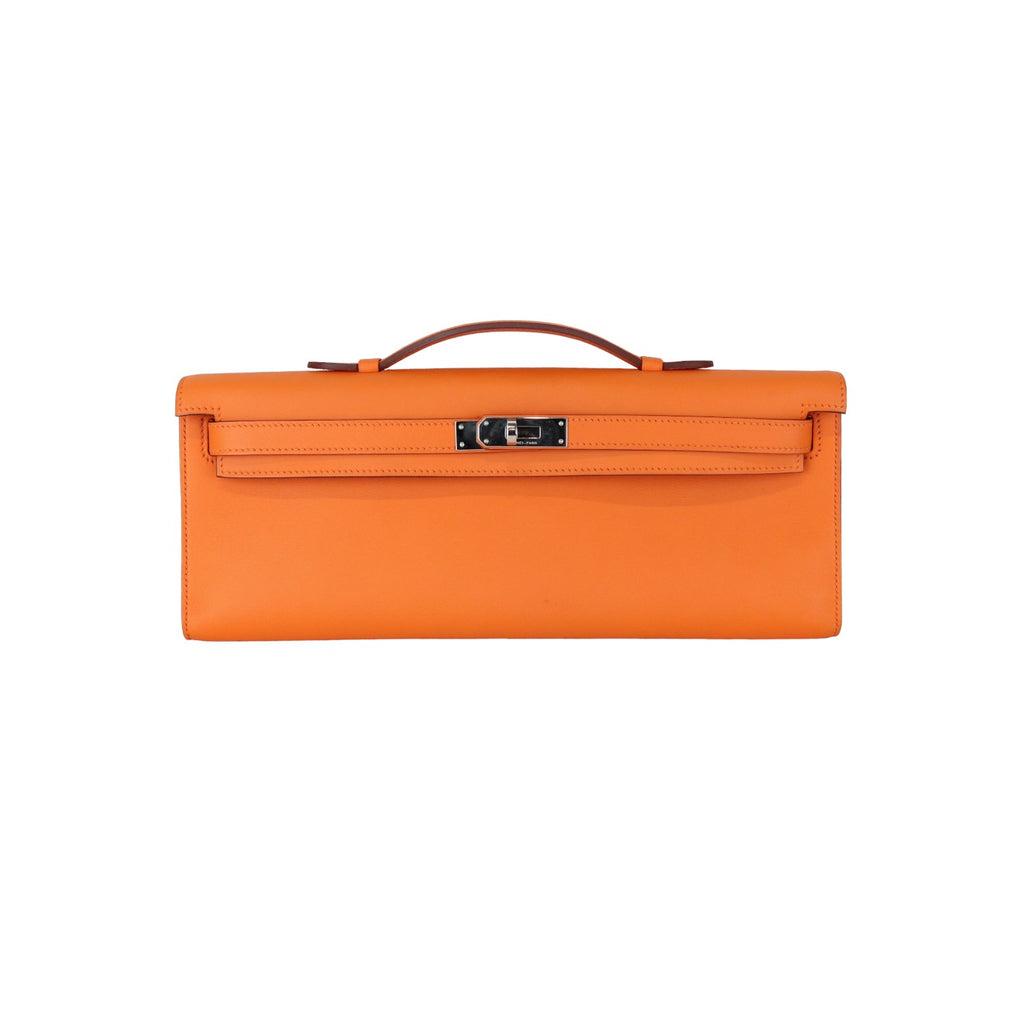 Kelly Cut Clutch Pochette Swift Orange PHW