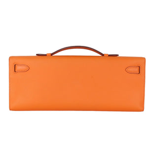 Kelly Cut Clutch Pochette Swift Orange PHW