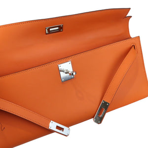 Kelly Cut Clutch Pochette Swift Orange PHW