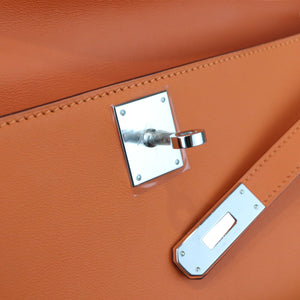 Kelly Cut Clutch Pochette Swift Orange PHW