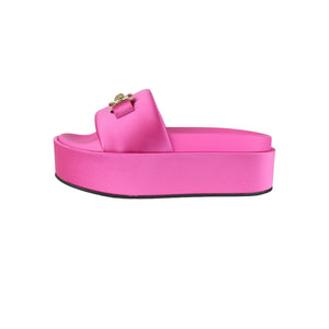 Medusa Biggie Platform Sandals Satin Pink Size 38 GHW