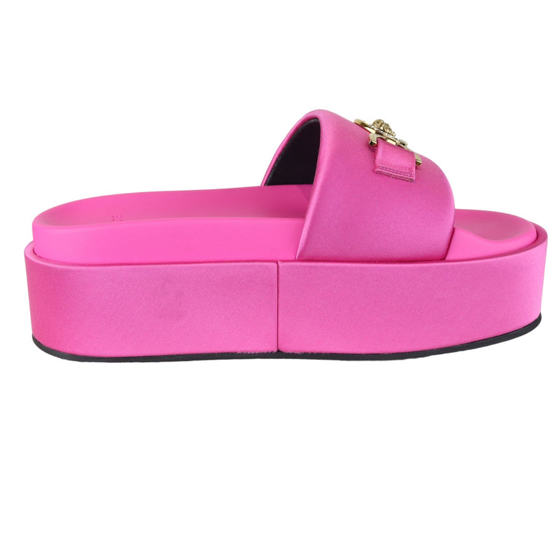 Medusa Biggie Platform Sandals Satin Pink Size 38 GHW