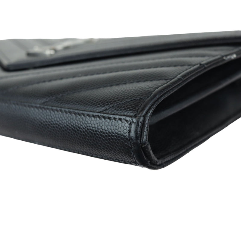 Wallet On Chain Cassandre Grained Calfskin Black SHW