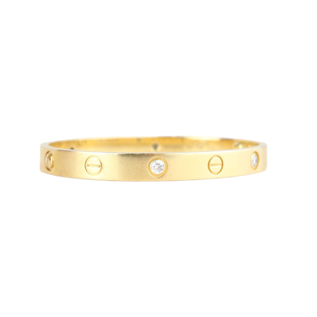 4 Diamond Love Bracelet 18k Yellow Gold Size 16 GHW