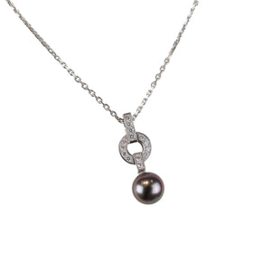 Himalia Pendant Necklace 18K White Gold Diamond Pearl