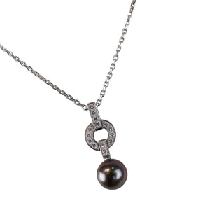 Himalia Pendant Necklace 18K White Gold Diamond Pearl