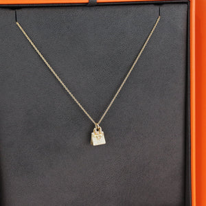 Birkin Amulette Pendant Necklace 18K Gold Diamond