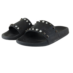 Rockstud Slide Sandals Rubber Black Size 38