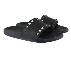 Rockstud Slide Sandals Rubber Black Size 38