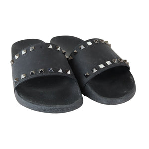 Rockstud Slide Sandals Rubber Black Size 38